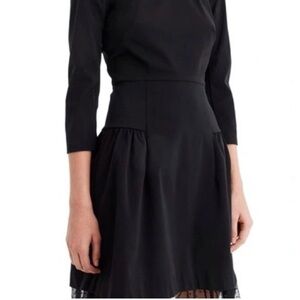 J Crew  Cocktail Dress 3/4 Length Sleeves feels like Heavy Silk Tulle on Lining